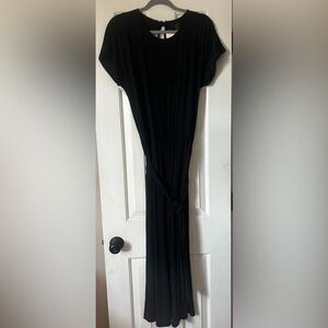 LOFT Black Sleeveless Maxi Dress with Tie Waist
